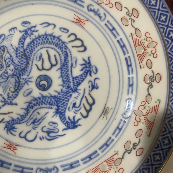 Blue and White Dragon Porcelain Plates set of 6 7” - Picture 2 of 5